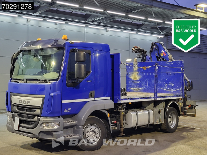 DAF LF 260 LF 4X2 Hiab 111 B-2 HIDUO Crane Kran Remote control Automatic ACC Euro 6 - Autocarro con pianale/ Cassone fisso, Camion con gru: foto 1 DAF LF 260 LF 4X2 Hiab 111 B-2 HIDUO Crane Kran Remote control Automatic ACC Euro 6 - Autocarro con pianale/ Cassone fisso, Camion con gru: foto 1