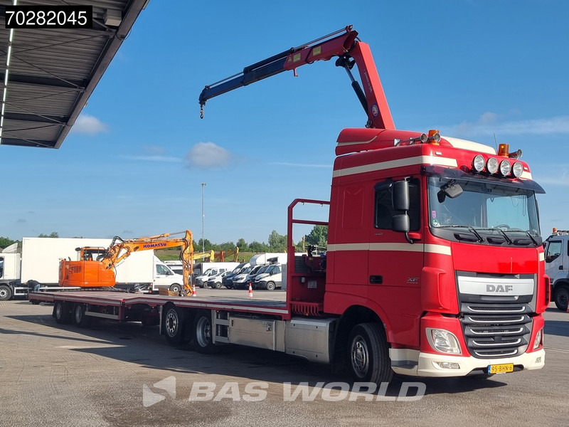 DAF XF 440 6X2 NL-Truck Transporter HMF 900-K2 Kran Winch Lift-Lenkachse Euro 6 - Autocarro con pianale/ Cassone fisso, Camion con gru: foto 5 DAF XF 440 6X2 NL-Truck Transporter HMF 900-K2 Kran Winch Lift-Lenkachse Euro 6 - Autocarro con pianale/ Cassone fisso, Camion con gru: foto 5