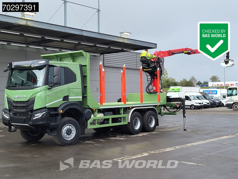 Iveco T-Way 450 6X6 UNUSED! Palfinger Q150Z Crane Retarder Holztransport Big-Axle LED Euro 6 - Camion trasporto legname, Camion con gru: foto 1 Iveco T-Way 450 6X6 UNUSED! Palfinger Q150Z Crane Retarder Holztransport Big-Axle LED Euro 6 - Camion trasporto legname, Camion con gru: foto 1