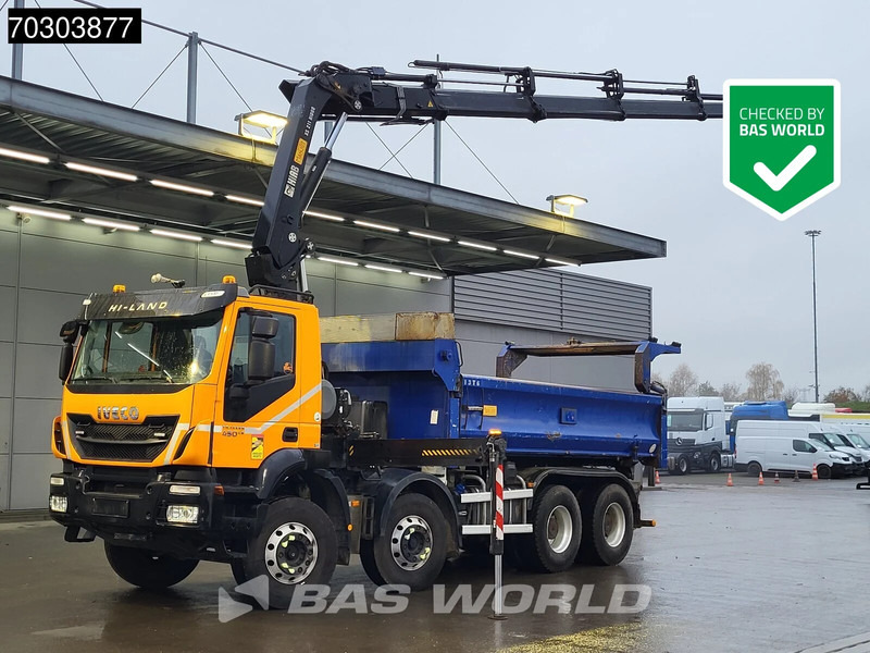 Iveco Trakker 450 8X4 HIAB 211 EP-4 Hiduo Kran Crane Big-Axle 2-Side Tipper Euro 6 - Autocarro ribaltabile, Camion con gru: foto 1 Iveco Trakker 450 8X4 HIAB 211 EP-4 Hiduo Kran Crane Big-Axle 2-Side Tipper Euro 6 - Autocarro ribaltabile, Camion con gru: foto 1
