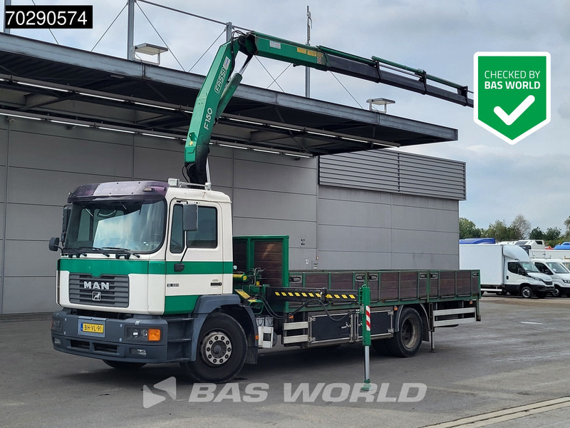 MAN 18.224 18 M 4X2 NL-Truck APK Fassi F150A.24 Kran Crane Manual Euro 2 - Autocarro con pianale/ Cassone fisso, Camion con gru: foto 1 MAN 18.224 18 M 4X2 NL-Truck APK Fassi F150A.24 Kran Crane Manual Euro 2 - Autocarro con pianale/ Cassone fisso, Camion con gru: foto 1