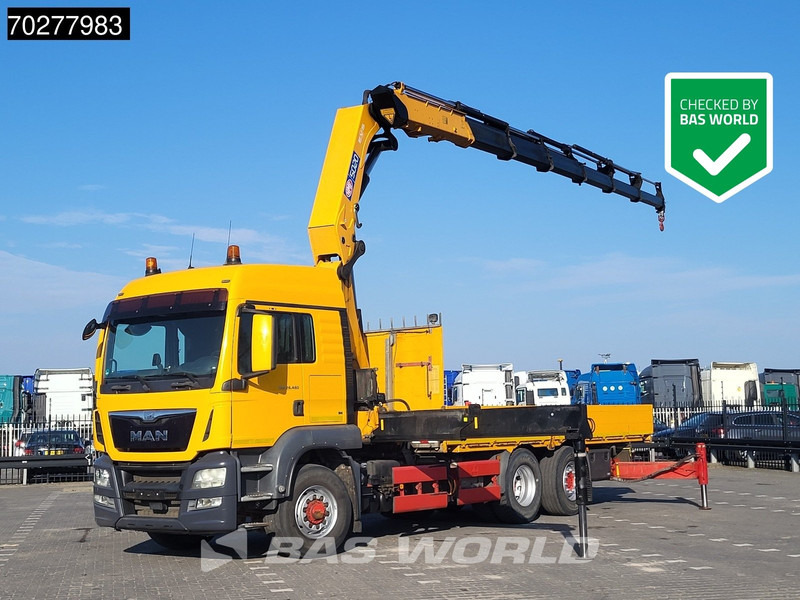 MAN TGS 26.480 6X4 HMF 5020-K6 Crane Kran Hydrodrive Lift+Lenkachse Euro 6 - Autocarro con pianale/ Cassone fisso, Camion con gru: foto 1 MAN TGS 26.480 6X4 HMF 5020-K6 Crane Kran Hydrodrive Lift+Lenkachse Euro 6 - Autocarro con pianale/ Cassone fisso, Camion con gru: foto 1
