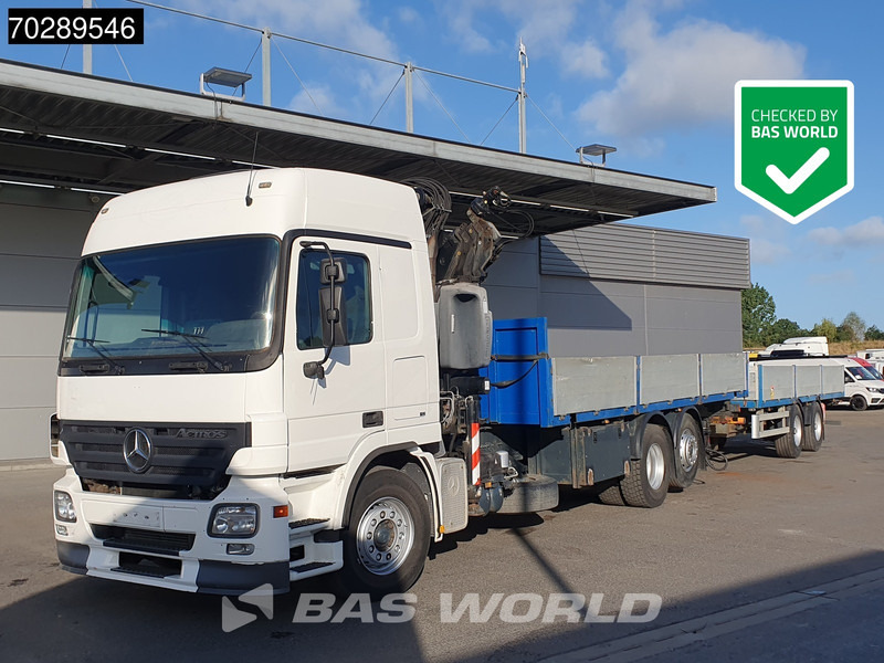 Mercedes-Benz Actros 2532 6X2 Truck + Trailer Fassi F330D3 Crane Kran 3-Pedals Euro 3 - Autocarro con pianale/ Cassone fisso, Camion con gru: foto 1 Mercedes-Benz Actros 2532 6X2 Truck + Trailer Fassi F330D3 Crane Kran 3-Pedals Euro 3 - Autocarro con pianale/ Cassone fisso, Camion con gru: foto 1