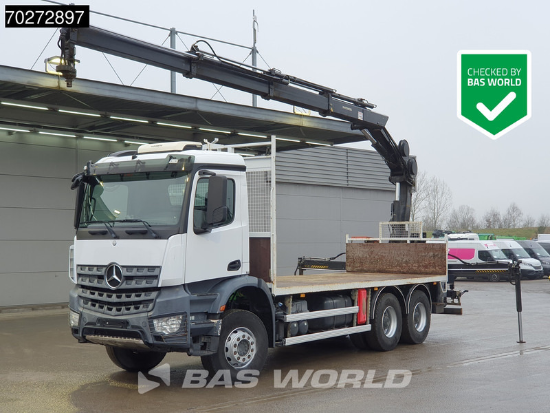 Mercedes-Benz Arocs 2636 6X4 Hiab 144 E-3 Hipro Kran Crane Remote Full Steel Euro 6 - Autocarro con pianale/ Cassone fisso, Camion con gru: foto 1 Mercedes-Benz Arocs 2636 6X4 Hiab 144 E-3 Hipro Kran Crane Remote Full Steel Euro 6 - Autocarro con pianale/ Cassone fisso, Camion con gru: foto 1