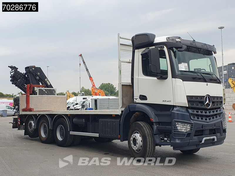 Autocarro con pianale/ Cassone fisso, Camion con gru Mercedes-Benz Arocs 3240 8X4 HIAB 211E-6 HIPRO Big-Axle Lift+Steering Navi Euro 6: foto 16
