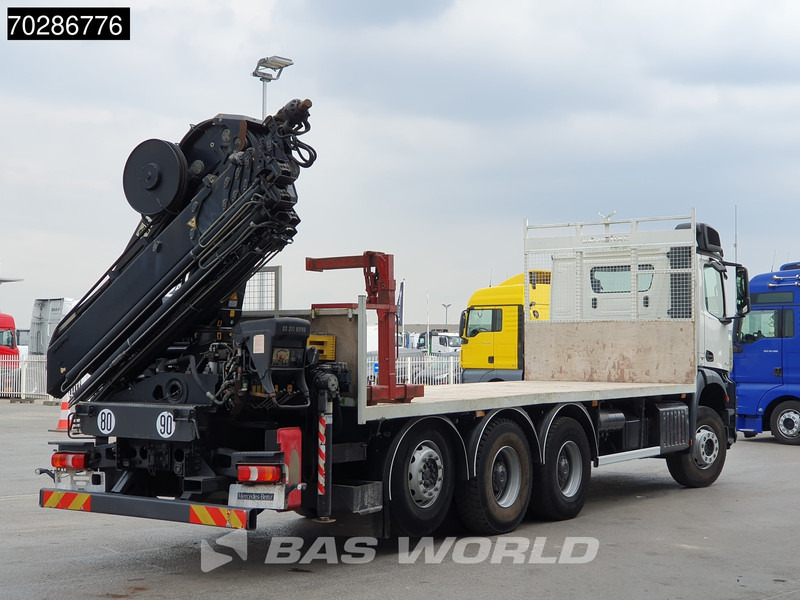 Autocarro con pianale/ Cassone fisso, Camion con gru Mercedes-Benz Arocs 3240 8X4 HIAB 211E-6 HIPRO Big-Axle Lift+Steering Navi Euro 6: foto 17