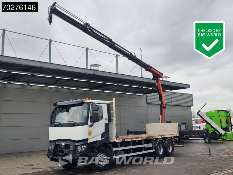 Renault C 380 6X4 Palfinger PK18002-EH C Remote Retarder Euro 6 - Autocarro con pianale/ Cassone fisso, Camion con gru: foto 1 Renault C 380 6X4 Palfinger PK18002-EH C Remote Retarder Euro 6 - Autocarro con pianale/ Cassone fisso, Camion con gru: foto 1