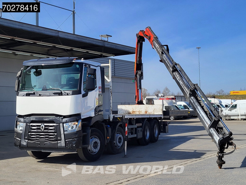 Renault C 430 8X4 Palfinger PK33002EH Euro 6 Big Axle - Autocarro con pianale/ Cassone fisso, Camion con gru: foto 1 Renault C 430 8X4 Palfinger PK33002EH Euro 6 Big Axle - Autocarro con pianale/ Cassone fisso, Camion con gru: foto 1