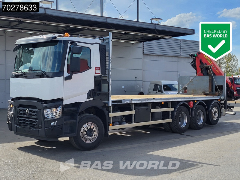 Renault C 480 8X4 Palfinger PK24.001 SLD5 Crane Kran Automatic Liftachse Euro 6 - Autocarro con pianale/ Cassone fisso, Camion con gru: foto 1 Renault C 480 8X4 Palfinger PK24.001 SLD5 Crane Kran Automatic Liftachse Euro 6 - Autocarro con pianale/ Cassone fisso, Camion con gru: foto 1