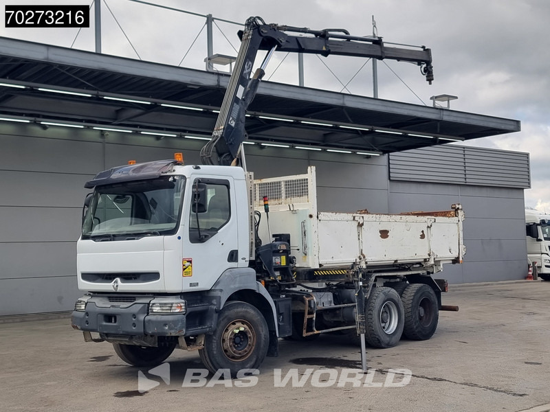 Renault Kerax 360 6X4 Hiab 144 B-2 Hiduo Kran Manual Big-Axle Steelsuspension Euro 3 - Autocarro ribaltabile, Camion con gru: foto 1 Renault Kerax 360 6X4 Hiab 144 B-2 Hiduo Kran Manual Big-Axle Steelsuspension Euro 3 - Autocarro ribaltabile, Camion con gru: foto 1