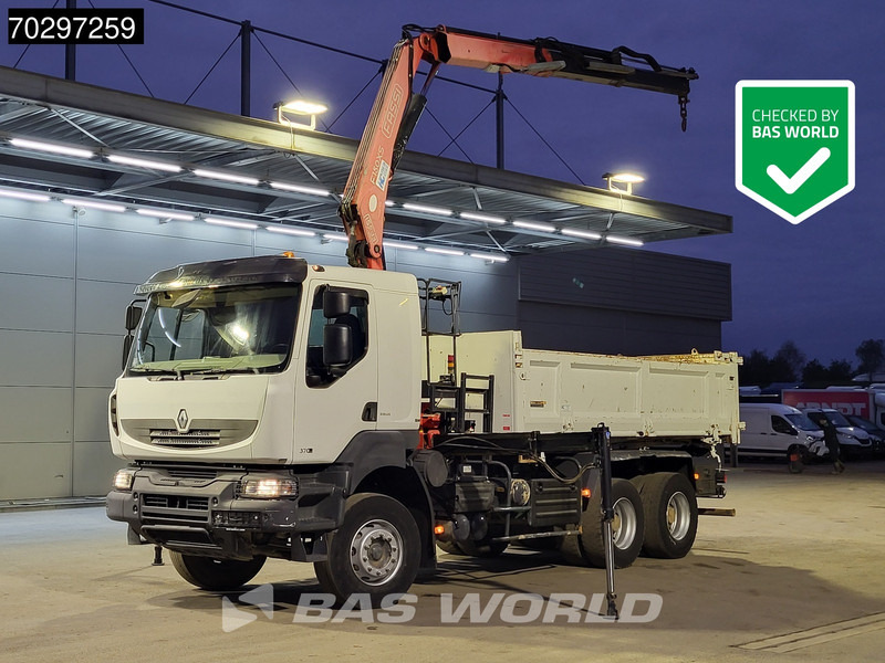 Renault Kerax 370 Kerax 6X4 Fassi F150AXS.22 Crane 10m3 2-side tipper Big-Axle Steelsuspension Manual - Autocarro ribaltabile, Camion con gru: foto 1 Renault Kerax 370 Kerax 6X4 Fassi F150AXS.22 Crane 10m3 2-side tipper Big-Axle Steelsuspension Manual - Autocarro ribaltabile, Camion con gru: foto 1