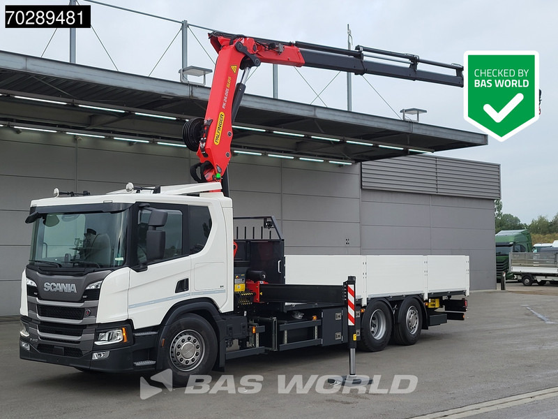 Scania P410 6X2 - Autocarro con pianale/ Cassone fisso, Camion con gru: foto 1 Scania P410 6X2 - Autocarro con pianale/ Cassone fisso, Camion con gru: foto 1