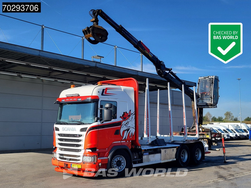 Scania R450 R 6X4 NL-Truck Kesla 2110T Crane Kran Holztransport Manual ACC Xenon Euro 6 - Camion trasporto legname, Camion con gru: foto 1 Scania R450 R 6X4 NL-Truck Kesla 2110T Crane Kran Holztransport Manual ACC Xenon Euro 6 - Camion trasporto legname, Camion con gru: foto 1