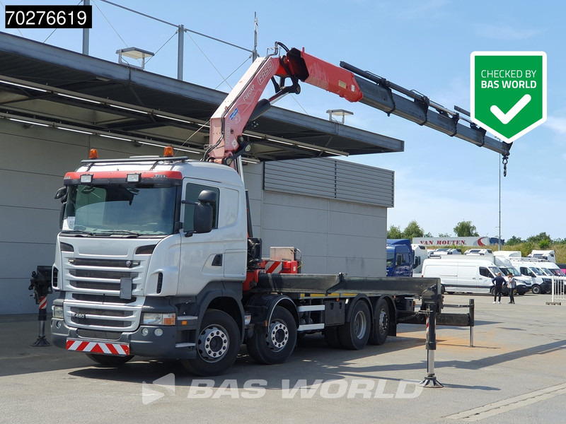 Scania R480 8X2 FASSI F660AXP.25 Manual Retarder Lift+Lenkachse Euro 5 - Autocarro con pianale/ Cassone fisso, Camion con gru: foto 1 Scania R480 8X2 FASSI F660AXP.25 Manual Retarder Lift+Lenkachse Euro 5 - Autocarro con pianale/ Cassone fisso, Camion con gru: foto 1