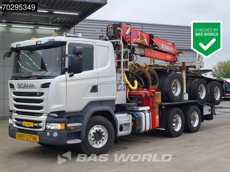 Scania R580 R 6X4 NL-Truck Diebolt D28.81 Kran Crane Holztransport + Dolly Retarder Euro 6 - Camion trasporto legname, Camion con gru: foto 1 Scania R580 R 6X4 NL-Truck Diebolt D28.81 Kran Crane Holztransport + Dolly Retarder Euro 6 - Camion trasporto legname, Camion con gru: foto 1