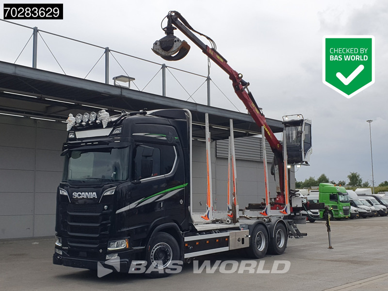 Scania S650 S 6X4 Tajfun LIV100K Kran Holztransport Retarder 3-Pedals Euro 6 - Camion trasporto legname, Camion con gru: foto 1 Scania S650 S 6X4 Tajfun LIV100K Kran Holztransport Retarder 3-Pedals Euro 6 - Camion trasporto legname, Camion con gru: foto 1