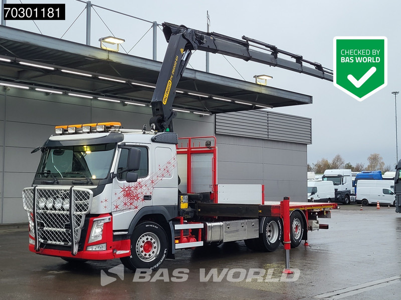 Volvo FM 410 FM 6X2 Palfinger PK 26002-EH E Kran Crane Lift +steering axle Automatic Euro 6 - Autocarro con pianale/ Cassone fisso, Camion con gru: foto 1 Volvo FM 410 FM 6X2 Palfinger PK 26002-EH E Kran Crane Lift +steering axle Automatic Euro 6 - Autocarro con pianale/ Cassone fisso, Camion con gru: foto 1