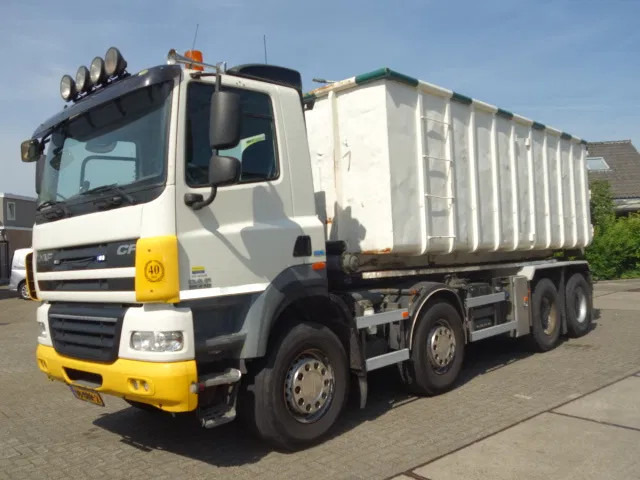 DAF CF 410 8X4 NCH CONTAINER SYSTEEM 32 TON 90 graden silo containers,25 CUB CONTAINER - Camion con sistema di cavi: foto 1 DAF CF 410 8X4 NCH CONTAINER SYSTEEM 32 TON 90 graden silo containers,25 CUB CONTAINER - Camion con sistema di cavi: foto 1