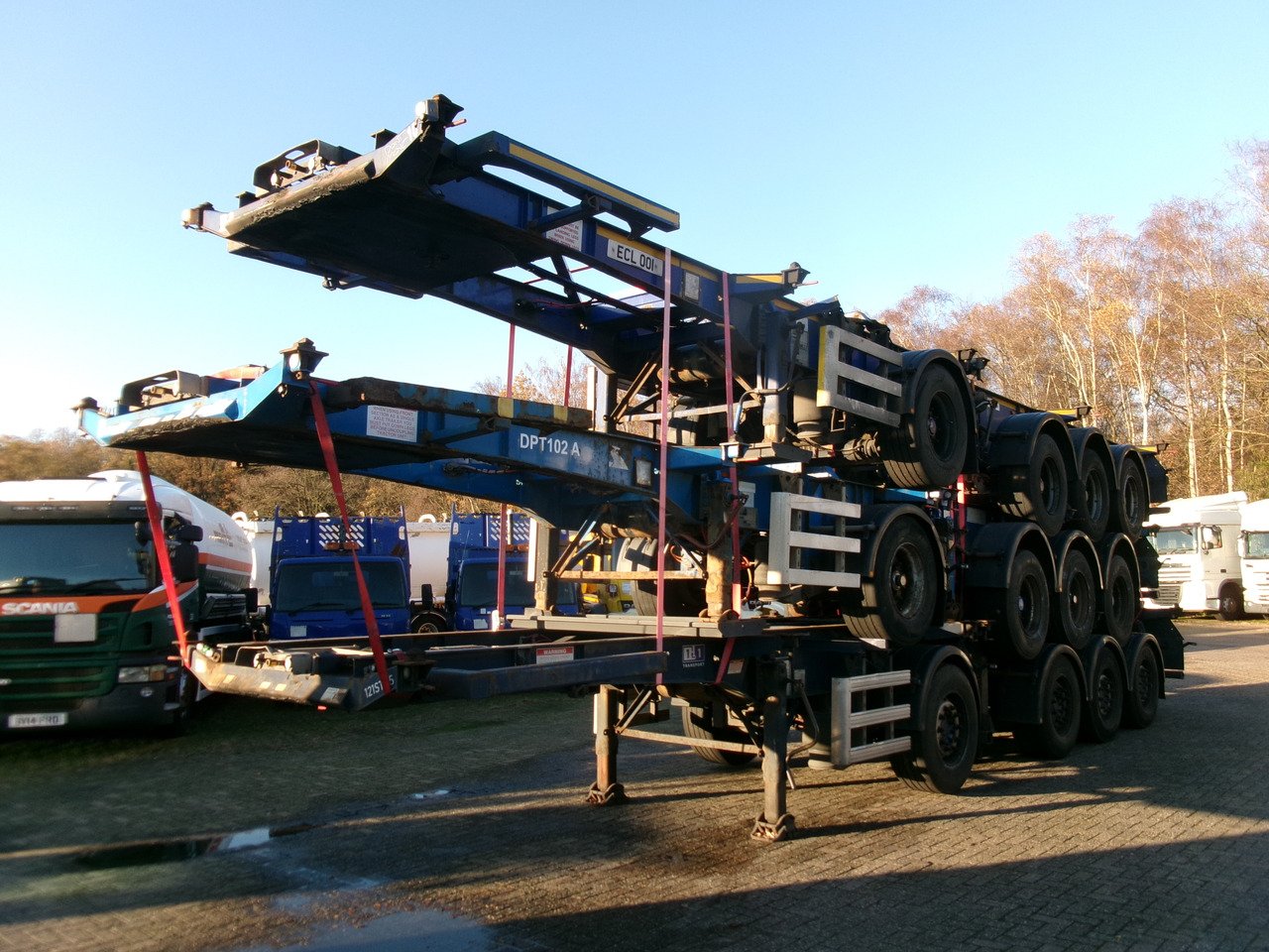 Semirimorchio portacontainer/ Caisse interchangeable Dennison Stack - 3 x splitter container chassis 20-30-40-45 ft: foto 1