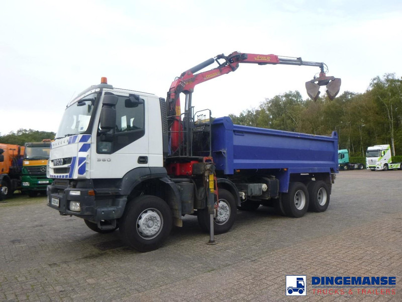 Iveco AD340T36 8x4 RHD tipper + Palfinger E120 plus + grapple - Camion con gru: foto 1 Iveco AD340T36 8x4 RHD tipper + Palfinger E120 plus + grapple - Camion con gru: foto 1