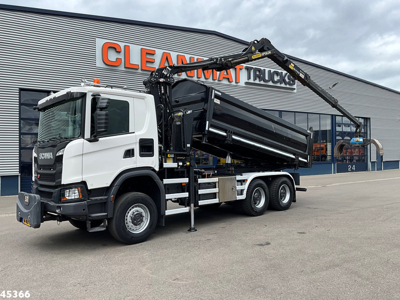Scania G 410 6x6 Euro 6 Palfinger 17 Tonmeter Z-kraan - Autocarro ribaltabile, Camion con gru: foto 1 Scania G 410 6x6 Euro 6 Palfinger 17 Tonmeter Z-kraan - Autocarro ribaltabile, Camion con gru: foto 1