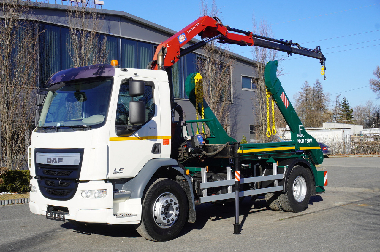 DAF LF 18.310 E6 / Skip loader Fornal NKR 130V / HDS HMF 735 K2 / Manual gearbox - Autocarro scarrabile, Camion con gru: foto 2 DAF LF 18.310 E6 / Skip loader Fornal NKR 130V / HDS HMF 735 K2 / Manual gearbox - Autocarro scarrabile, Camion con gru: foto 2