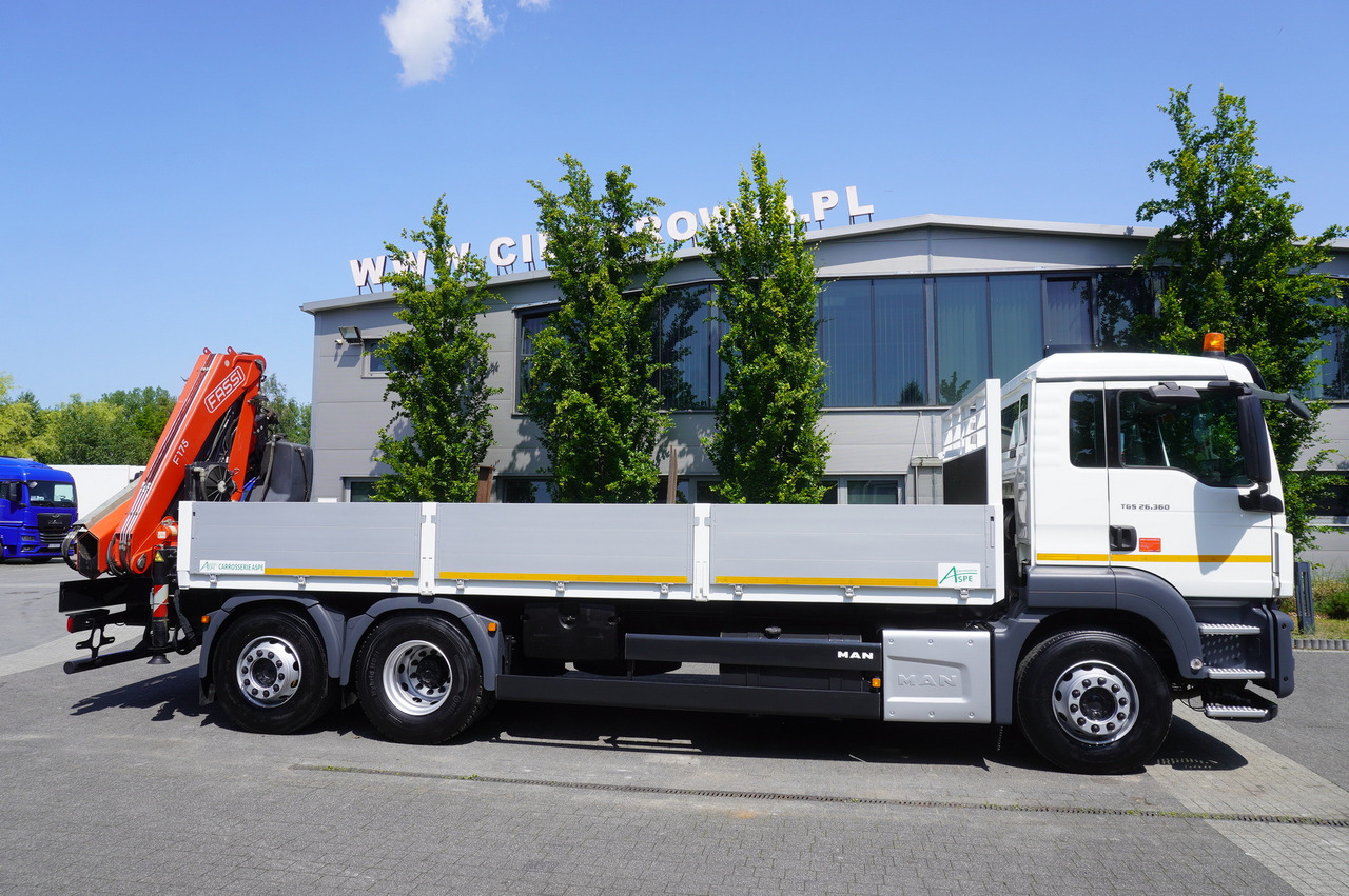 MAN TGS 26.360 Flatbed / Fassi F175 7.7 T / steered 3rd axle - Autocarro con pianale/ Cassone fisso, Camion con gru: foto 3 MAN TGS 26.360 Flatbed / Fassi F175 7.7 T / steered 3rd axle - Autocarro con pianale/ Cassone fisso, Camion con gru: foto 3