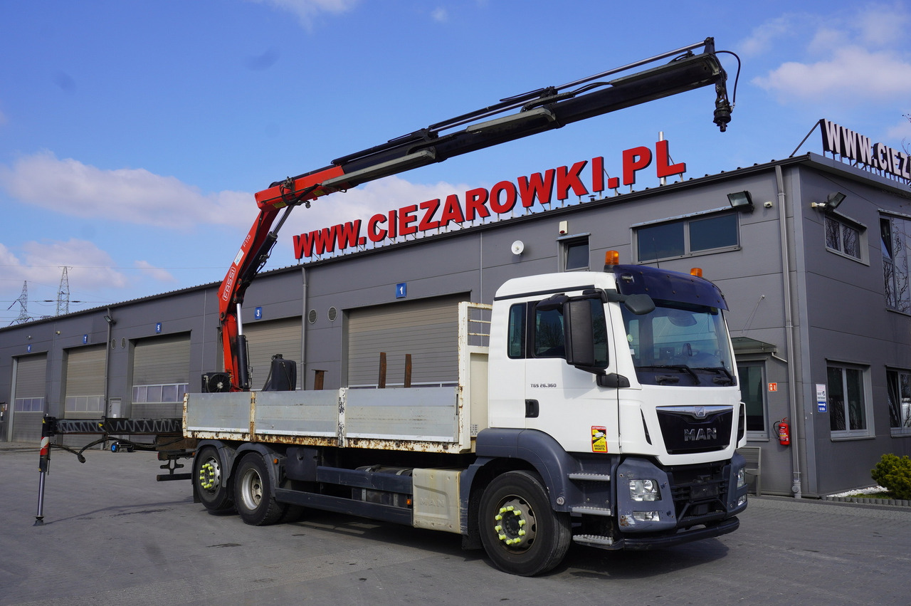 MAN TGS 26.360 Flatbed / Fassi F175 7.7 T / steered 3rd axle - Camion con gru: foto 1 MAN TGS 26.360 Flatbed / Fassi F175 7.7 T / steered 3rd axle - Camion con gru: foto 1