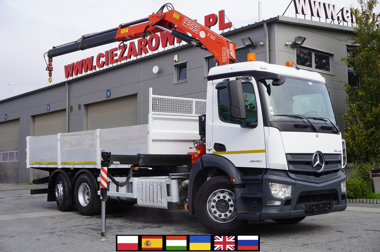 MERCEDES-BENZ Antos 2540 / Flatbed 15 EPAL / Fassi F165 / 6.1 t / 8 m reach / remote control / rotator / 1600 MTH / steered axle - Autocarro con pianale/ Cassone fisso, Camion con gru: foto 1 MERCEDES-BENZ Antos 2540 / Flatbed 15 EPAL / Fassi F165 / 6.1 t / 8 m reach / remote control / rotator / 1600 MTH / steered axle - Autocarro con pianale/ Cassone fisso, Camion con gru: foto 1