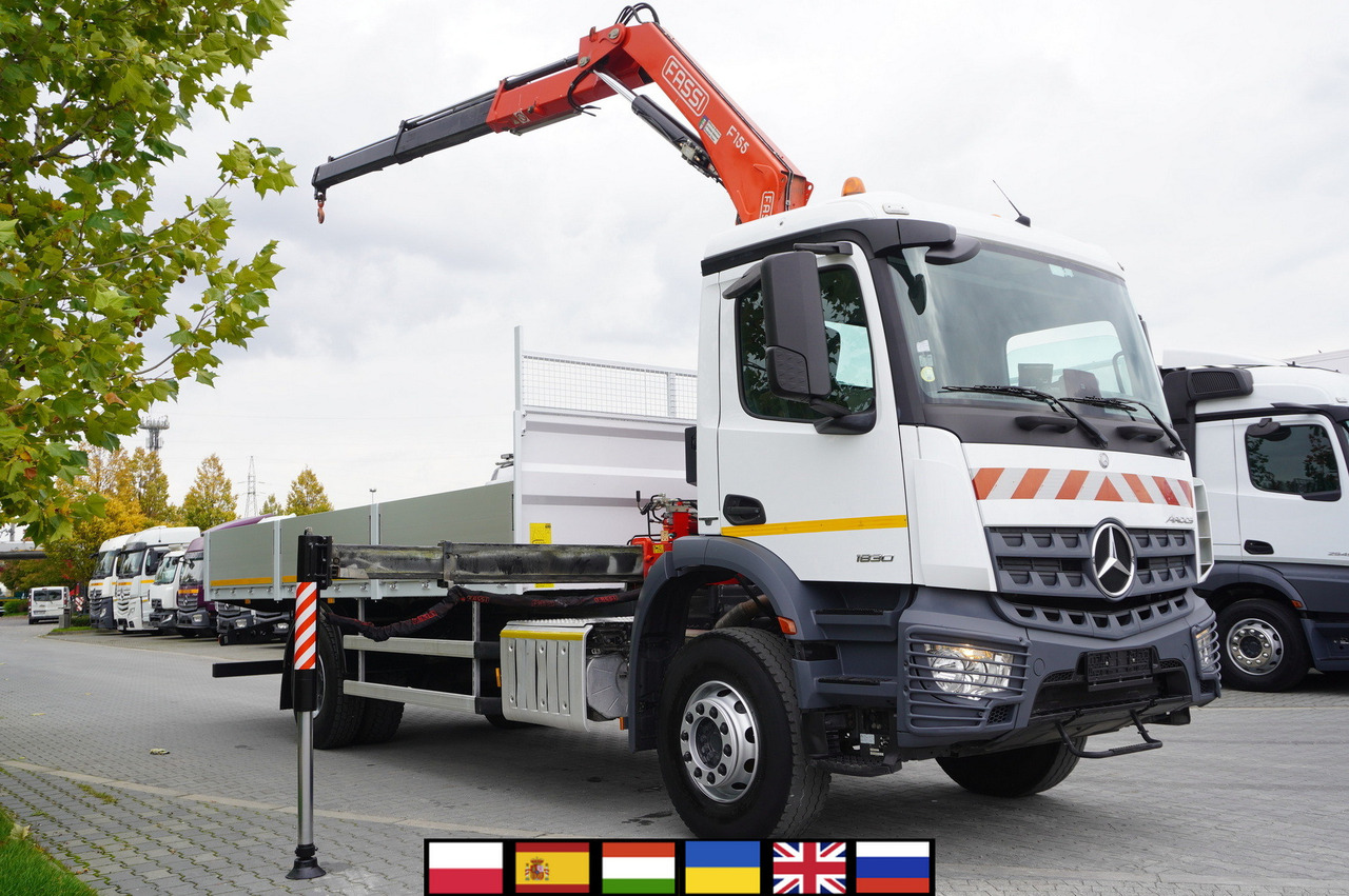 MERCEDES-BENZ Arocs 1830 / Flatbed 16 EPAL / HDS Fassi 155 / Reach 8 m / Load capacity 6160 kg - Camion con gru: foto 1 MERCEDES-BENZ Arocs 1830 / Flatbed 16 EPAL / HDS Fassi 155 / Reach 8 m / Load capacity 6160 kg - Camion con gru: foto 1