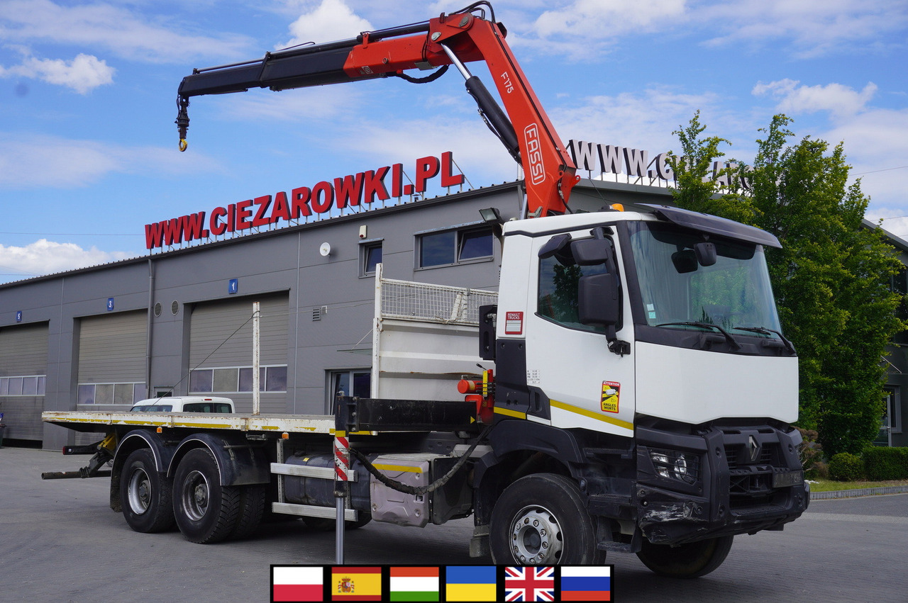 RENAULT K380 6x4 / FASSI F175 crane 7.85 t / 120 thousand km - Autocarro con pianale/ Cassone fisso, Camion con gru: foto 3 RENAULT K380 6x4 / FASSI F175 crane 7.85 t / 120 thousand km - Autocarro con pianale/ Cassone fisso, Camion con gru: foto 3