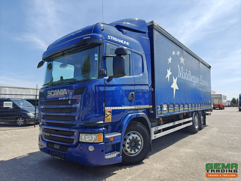 Scania G410 6x2/4 Streamline Euro6 - Retarder - Schuifzeilenbak 8.2M + Laadklep 1500kg - Smart Tacho V2 - Camion centinato: foto 1 Scania G410 6x2/4 Streamline Euro6 - Retarder - Schuifzeilenbak 8.2M + Laadklep 1500kg - Smart Tacho V2 - Camion centinato: foto 1