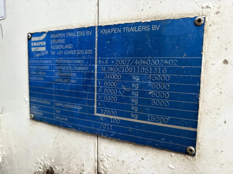 Semirimorchio piano mobile Knapen Trailers K100 92m3 Cargo Floor 10MM Liftas Schijfremmen: foto 20