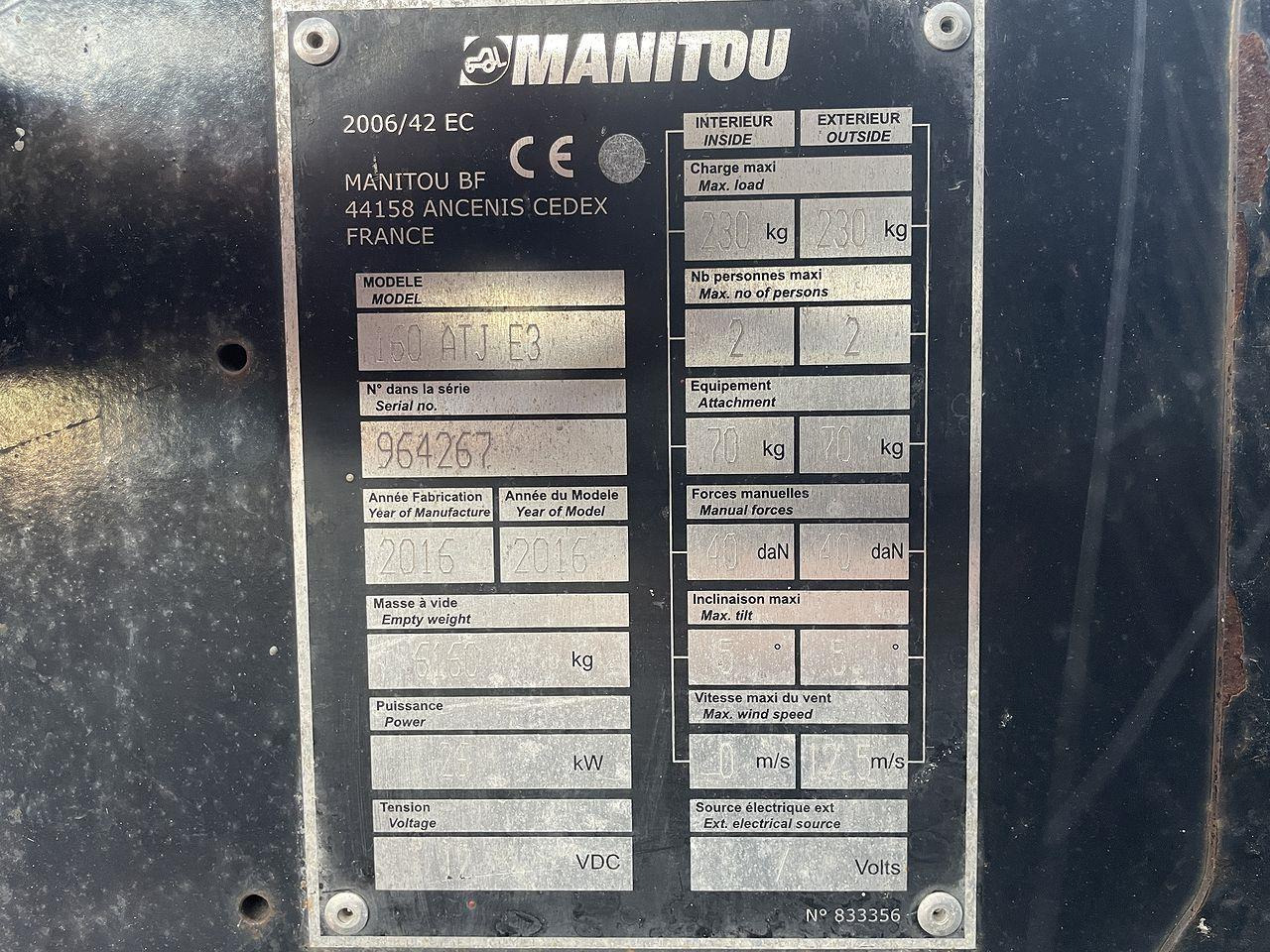 Piattaforma articolata Manitou 160ATJ RC: foto 10
