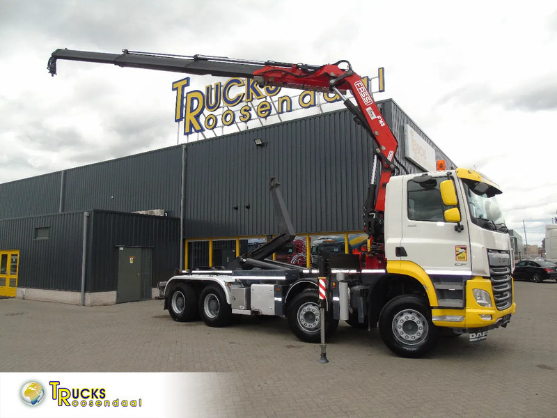 DAF CF 480 + 8X4 + FASSI 16T/M + 20T HOOK + REMOTE + PERFECT - Autocarro scarrabile, Camion con gru: foto 1 DAF CF 480 + 8X4 + FASSI 16T/M + 20T HOOK + REMOTE + PERFECT - Autocarro scarrabile, Camion con gru: foto 1