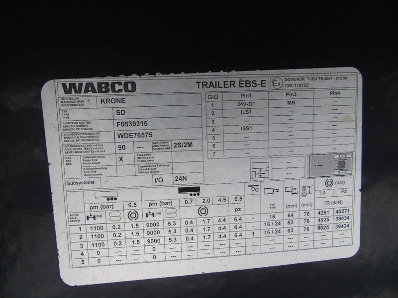 Krone 3xAXLE SAF - Semirimorchio furgonato: foto 4 Krone 3xAXLE SAF - Semirimorchio furgonato: foto 4