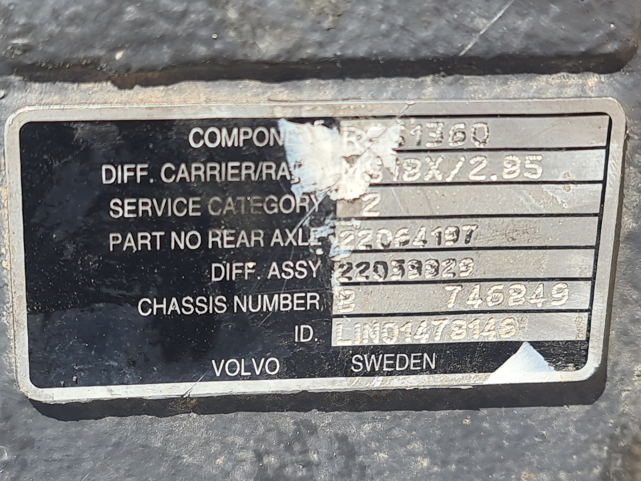 VOLVO DIFFERENTIAL DIFF / MS18X / RSS1360 / RATIO 2.85 37-13 / WORLDWIDE DELIVERY - Asse posteriore: foto 5 VOLVO DIFFERENTIAL DIFF / MS18X / RSS1360 / RATIO 2.85 37-13 / WORLDWIDE DELIVERY - Asse posteriore: foto 5