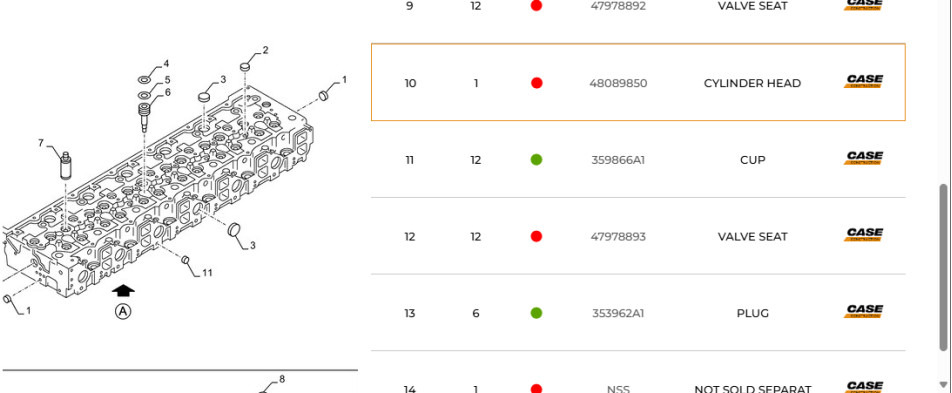Case 48089850 - Testa cilindri per Macchina da cantiere: foto 1 Case 48089850 - Testa cilindri per Macchina da cantiere: foto 1