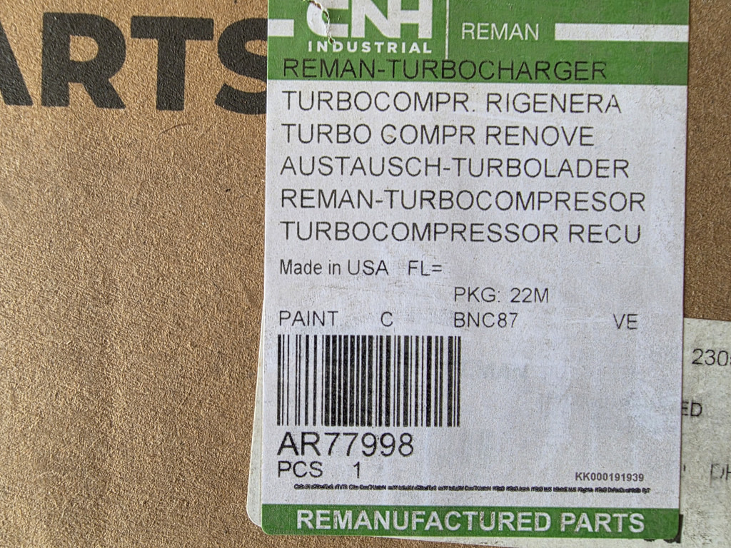 Case AR77998 - Turbocompressore per Macchina da cantiere: foto 4 Case AR77998 - Turbocompressore per Macchina da cantiere: foto 4
