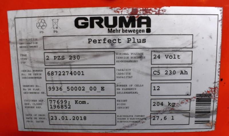 GRUMA 24 Volt 2 PzS 230 Ah - Batteria: foto 5 GRUMA 24 Volt 2 PzS 230 Ah - Batteria: foto 5