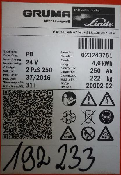 GRUMA 24 Volt 2 PzS 250 Ah - Batteria: foto 5 GRUMA 24 Volt 2 PzS 250 Ah - Batteria: foto 5