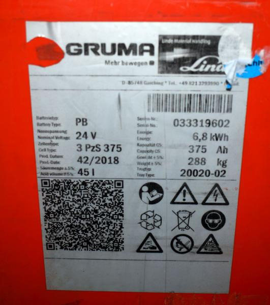 GRUMA 24 Volt 3 PzS 375 Ah - Batteria: foto 5 GRUMA 24 Volt 3 PzS 375 Ah - Batteria: foto 5