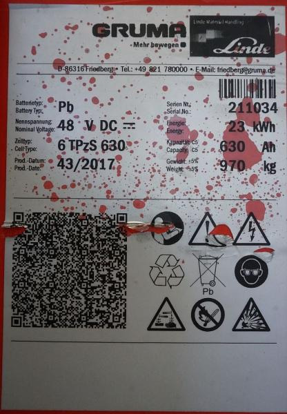 GRUMA 48 Volt 6 PzS 630 Ah - Batteria: foto 5 GRUMA 48 Volt 6 PzS 630 Ah - Batteria: foto 5