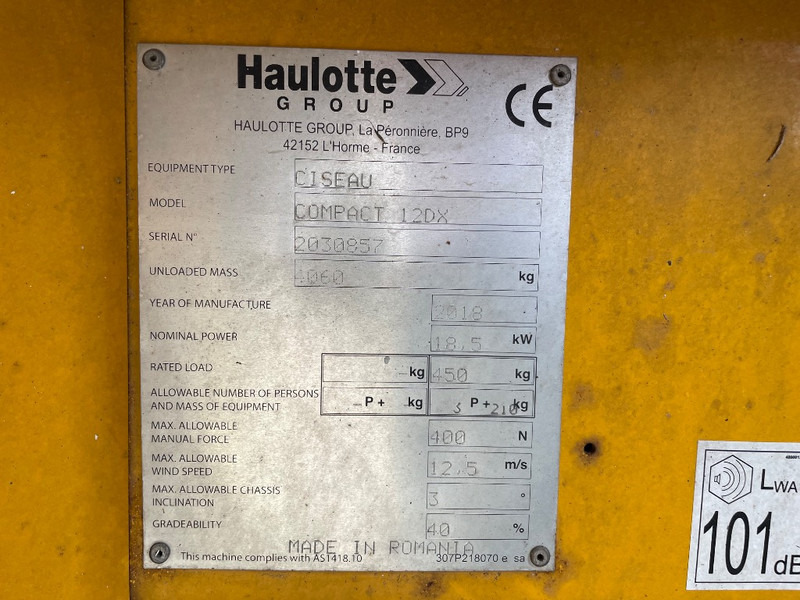 Haulotte Compact 12 DX - Piattaforma a pantografo: foto 3 Haulotte Compact 12 DX - Piattaforma a pantografo: foto 3