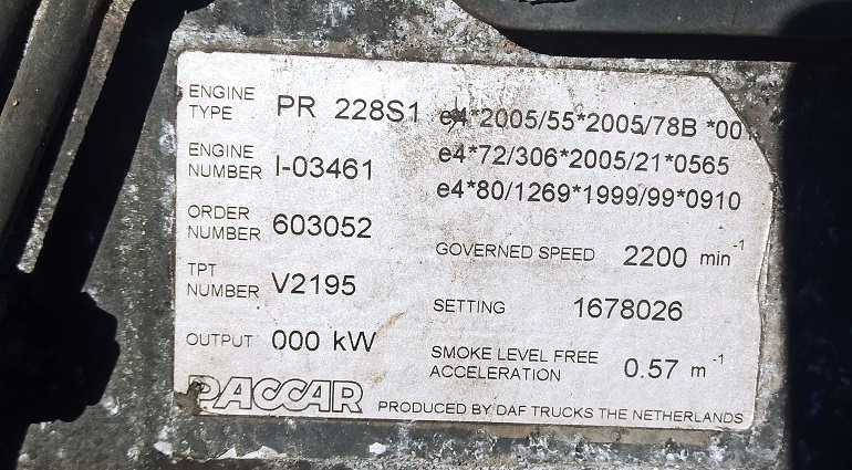 DAF PACCAR CF 75 310 PR228S1 - Motore e ricambi per Camion: foto 4 DAF PACCAR CF 75 310 PR228S1 - Motore e ricambi per Camion: foto 4