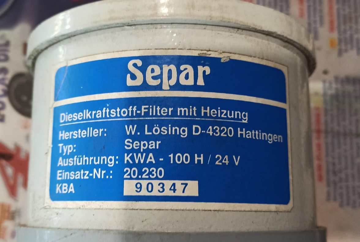 Fuel water separator SEPAR KWA 100H 24V - Sistema di alimentazione per Altra macchina: foto 2 Fuel water separator SEPAR KWA 100H 24V - Sistema di alimentazione per Altra macchina: foto 2