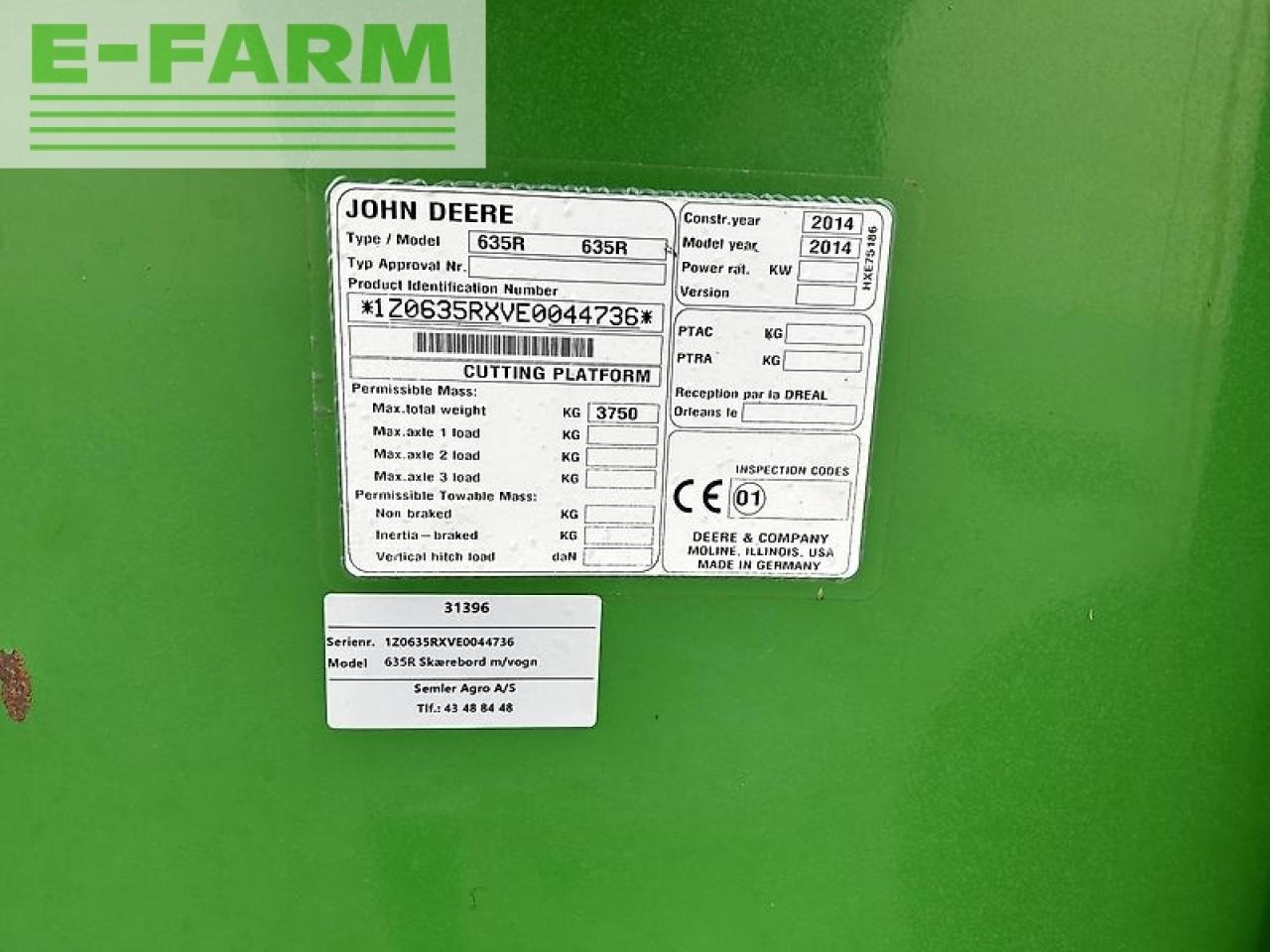Accessori per trincia John Deere 635r: foto 6