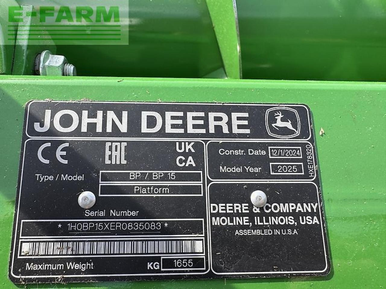 John Deere bp15 pickup skærebor - Accessori per trincia: foto 3 John Deere bp15 pickup skærebor - Accessori per trincia: foto 3