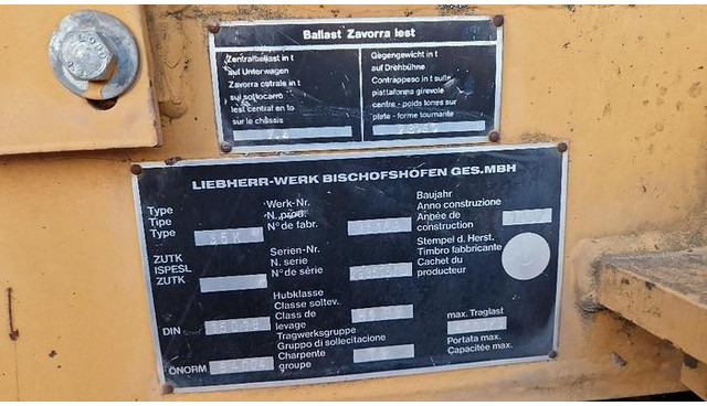 Gru automontante Liebherr 35K Schnellbaukran: foto 7 Gru automontante Liebherr 35K Schnellbaukran: foto 7