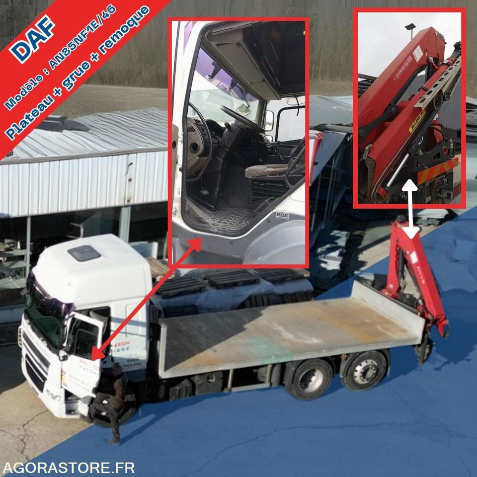 Camion DAF plateau avec grue HMF + Remorque Lecitrail – Prêt à travailler ! - Camion: foto 2 Camion DAF plateau avec grue HMF + Remorque Lecitrail – Prêt à travailler ! - Camion: foto 2